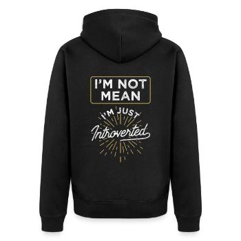 I'm not evil I'm just an introvert - Unisex Premium Organic Zip Hoodie - black - Back - Nico (187cm)