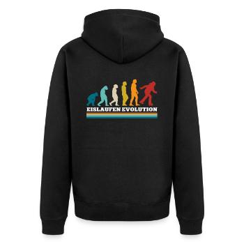 Eislaufen - Unisex Premium Bio Zip Hoodie - Schwarz - Hinten - Nico (187cm)