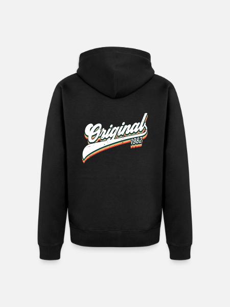 1982 Birthday - Unisex Premium Organic Zip Hoodie - black