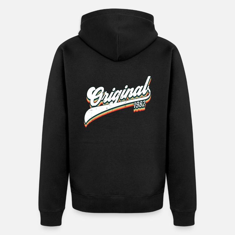 1982 Anniversaire - Veste à capuche bio Premium Unisexe - noir