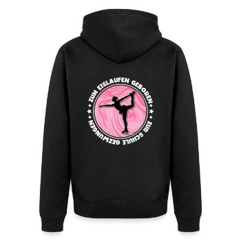 Eislaufen - Unisex Premium Bio Zip Hoodie - Schwarz - Hinten - Nico (187cm)