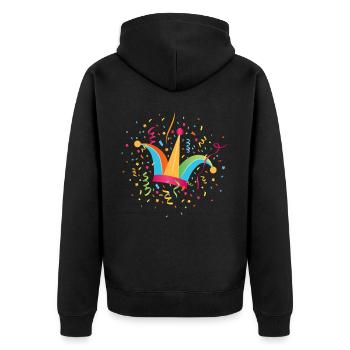 Fool’s Cap Confetti Carnaval Carnaval Carnaval - Veste à capuche bio Premium Unisexe - noir - Dos - Nico (187cm)