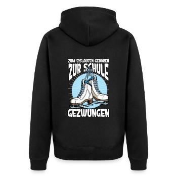 Eislaufen - Unisex Premium Bio Zip Hoodie - Schwarz - Hinten - Nico (187cm)
