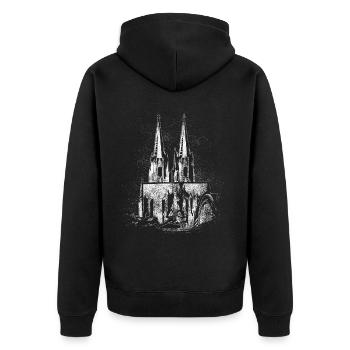 Silhouette Cologne Cathedral Cologne Kölle Kölsch Carnival - Unisex Premium Organic Zip Hoodie - black - Back - Nico (187cm)