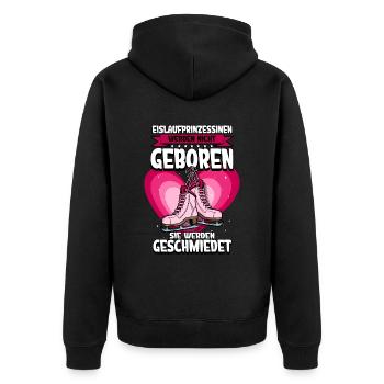 Eislaufen - Unisex Premium Bio Zip Hoodie - Schwarz - Hinten - Nico (187cm)