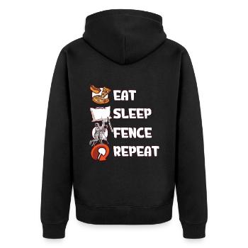 Fechten - Unisex Premium Bio Zip Hoodie - Schwarz - Hinten - Nico (187cm)