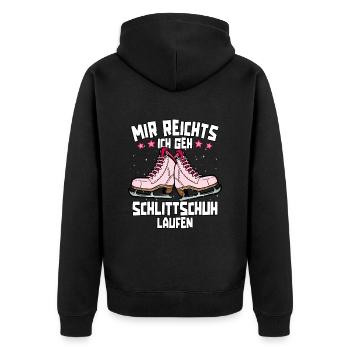 Eislaufen - Unisex Premium Bio Zip Hoodie - Schwarz - Hinten - Nico (187cm)