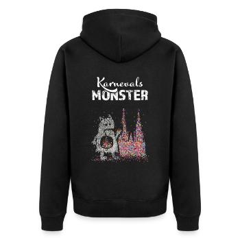 Kölner Karneval Konfetti Monster Köln Dom Colonia - Unisex Premium Bio Zip Hoodie - Schwarz - Hinten - Nico (187cm)