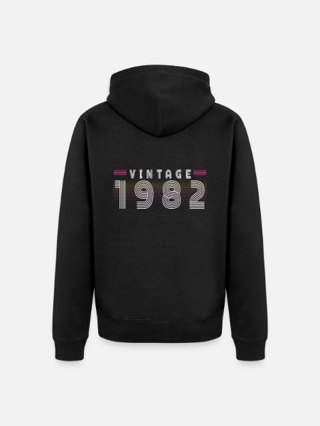 1982 Birthday - Unisex Premium Organic Zip Hoodie - black