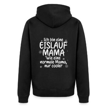 Eislaufen - Unisex Premium Bio Zip Hoodie - Schwarz - Hinten - Nico (187cm)