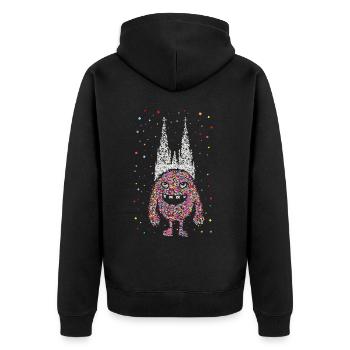 Confettis Cathédrale de Cologne Carnaval Viva Colonia Kölle Jeck - Veste à capuche bio Premium Unisexe - noir - Dos - Nico (187cm)