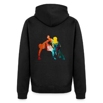 Wrestling Wrestler Kämpfer Ringen Kamfpkunst - Unisex Premium Bio Zip Hoodie - Schwarz - Hinten - Nico (187cm)
