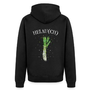 Helau Lauch Kostümersatz Karneval Fasching - Unisex Premium Bio Zip Hoodie - Schwarz - Hinten - Nico (187cm)