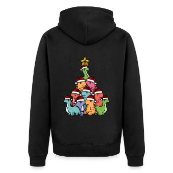 Arbre de Noël Dino - Veste à capuche bio Premium Unisexe - noir - Dos - Nico (187cm)