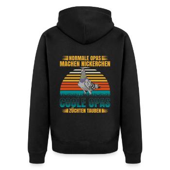 Normale Opas Machen Nickerchen Coole Opas Züchten - Unisex Premium Bio Zip Hoodie - Schwarz - Hinten - Nico (187cm)