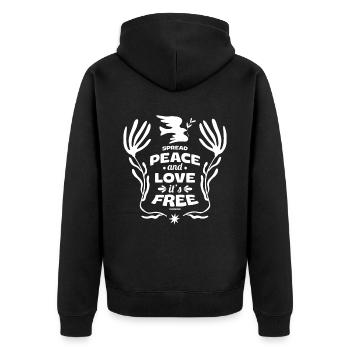 L’amour et la paix sont pour tous - Veste à capuche bio Premium Unisexe - noir - Dos - Nico (187cm)