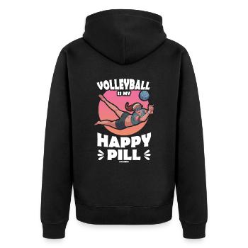 Volley-ball - Veste à capuche bio Premium Unisexe - noir - Dos - Nico (187cm)