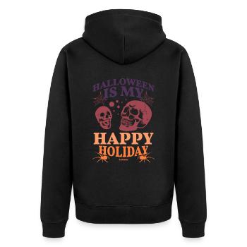 Halloween est mes joyeuses fêtes - Veste à capuche bio Premium Unisexe - noir - Dos - Nico (187cm)