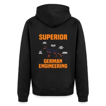 Doberman Dog Breed Dog Owner - Unisex Premium Organic Zip Hoodie - black - Back - Nico (187cm)
