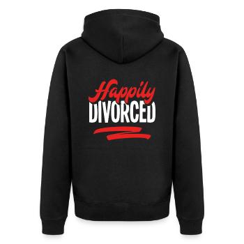 Happily Divorced Divorce - Unisex Premium Organic Zip Hoodie - black - Back - Nico (187cm)