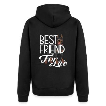 Dog Doberman Owner Friends - Unisex Premium Organic Zip Hoodie - black - Back - Nico (187cm)