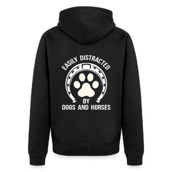 Cadeau Dog Horse Lover - Veste à capuche bio Premium Unisexe - noir - Dos - Nico (187cm)