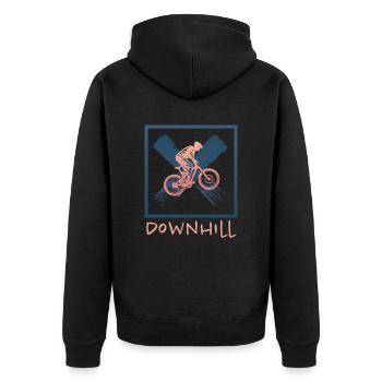 Grunge Downhill - Unisex Premium Organic Zip Hoodie - black - Back - Nico (187cm)