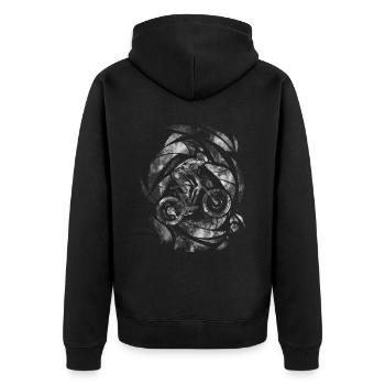 Grunge Descente - Veste à capuche bio Premium Unisexe - noir - Dos - Nico (187cm)