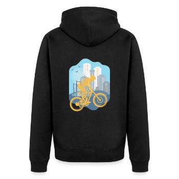 Skyline Descente - Veste à capuche bio Premium Unisexe - noir - Dos - Nico (187cm)