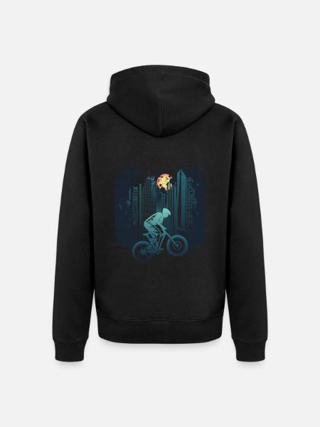 Skyline Downhill - Unisex Premium Organic Zip Hoodie - black