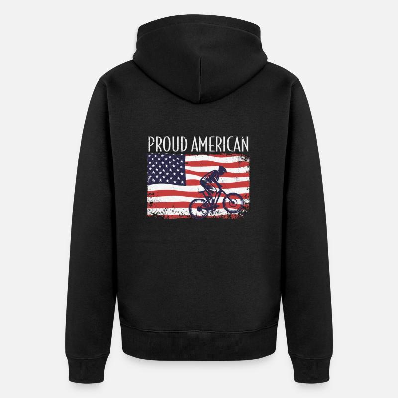 Drapeau américain Descente - Veste à capuche bio Premium Unisexe - noir