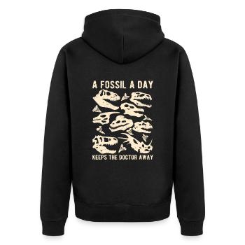 Paléontologie Paléontologue Un fossile par jour - Veste à capuche bio Premium Unisexe - noir - Dos - Nico (187cm)