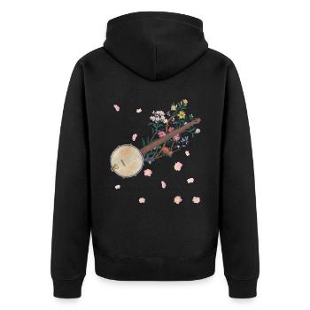 Banjo Fleurs Musique Country Fleuri - Veste à capuche bio Premium Unisexe - noir - Dos - Nico (187cm)