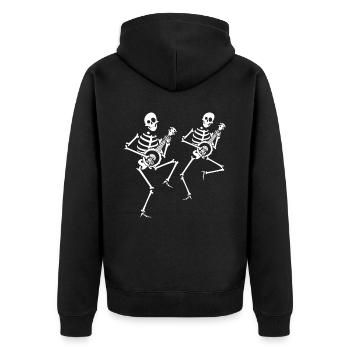 Les squelettes jouent de la musique folklorique banjo bluegrass - Veste à capuche bio Premium Unisexe - noir - Dos - Nico (187cm)