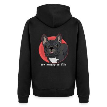 Français Bulldog | Français Cadeau Bulldog - Veste à capuche bio Premium Unisexe - noir - Dos - Nico (187cm)