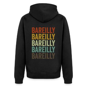 Bareilly India Rétro Vintage - Veste à capuche bio Premium Unisexe - noir - Dos - Nico (187cm)