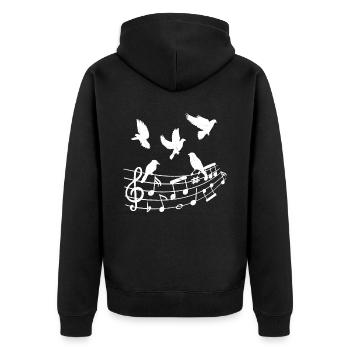 Oiseaux Notes de musique Amoureux de la nature - Veste à capuche bio Premium Unisexe - noir - Dos - Nico (187cm)