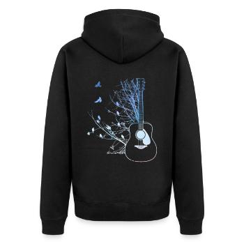 Oiseaux Guitare acoustique Nature Mélomanes - Veste à capuche bio Premium Unisexe - noir - Dos - Nico (187cm)