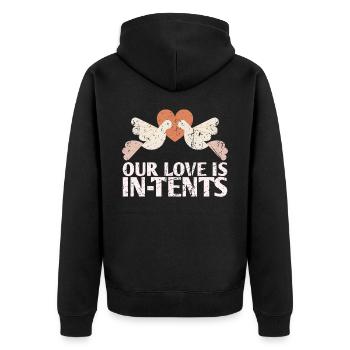 Our Love Is In-tents Hochzeitsdesign Für Die Braut - Unisex Premium Bio Zip Hoodie - Schwarz - Hinten - Nico (187cm)