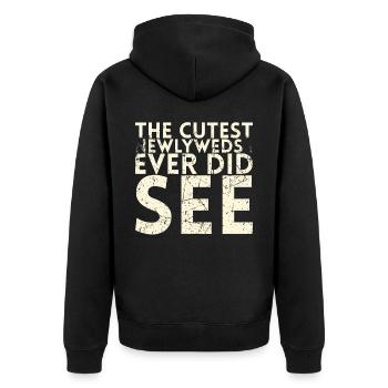 The sweetest bridal couple I've ever done for the bride - Unisex Premium Organic Zip Hoodie - black - Back - Nico (187cm)