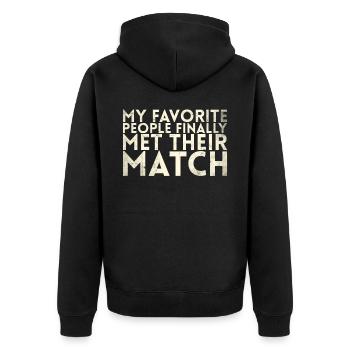 My favorite people have finally settled for the - Unisex Premium Organic Zip Hoodie - black - Back - Nico (187cm)
