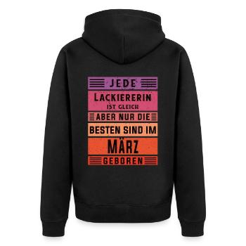 Maler Anstreicher Geburtstag März geboren - Unisex Premium Bio Zip Hoodie - Schwarz - Hinten - Nico (187cm)