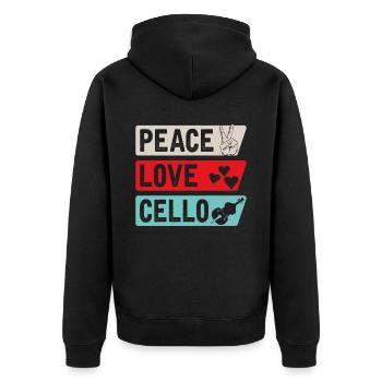 Peace Love Violoncelle Guitare Instrument de Musique - Veste à capuche bio Premium Unisexe - noir - Dos - Nico (187cm)