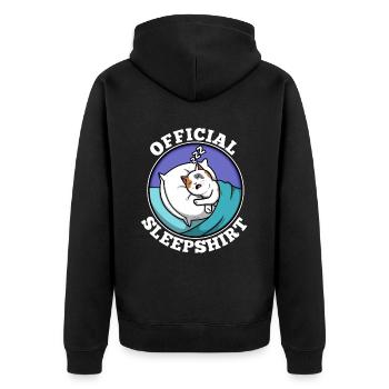 Chemise de sommeil officielle chat - Veste à capuche bio Premium Unisexe - noir - Dos - Nico (187cm)