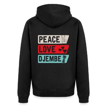 Peace Love Djembé Instrument de tambour - Veste à capuche bio Premium Unisexe - noir - Dos - Nico (187cm)