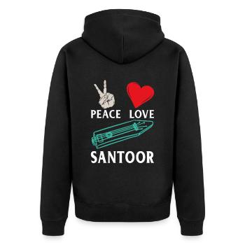Peace Love Santoor Instrument de musique - Veste à capuche bio Premium Unisexe - noir - Dos - Nico (187cm)
