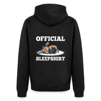 Chemise de sommeil officielle chat - Veste à capuche bio Premium Unisexe - noir - Dos - Nico (187cm)
