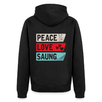 Peace Love Saung Instrument - Veste à capuche bio Premium Unisexe - noir - Dos - Nico (187cm)