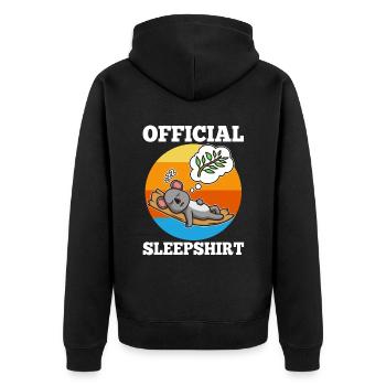 Official Sleeping Shirt Koala - Unisex Premium Organic Zip Hoodie - black - Back - Nico (187cm)