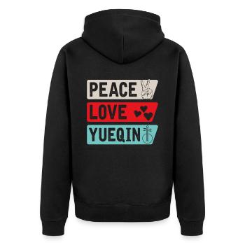 Peace Love Yueqin Instrument - Veste à capuche bio Premium Unisexe - noir - Dos - Nico (187cm)